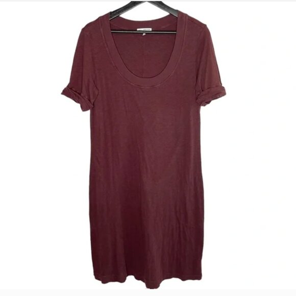 James Perse Rolled Sleeve Scoop Neck T-Shirt Dress - Picture 3 of 9
